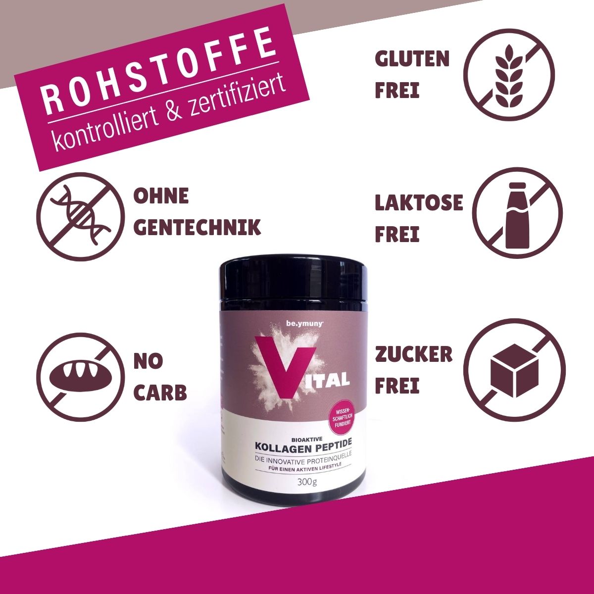 Premium Vitalkollagen für Haut, Gelenke und  Muskeln - 300 g Pulver